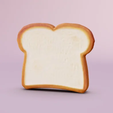 Mô hình lát bánh mì sandwich (Piece of Toast) in 3D dễ thương