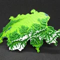 Bản Đồ Relief 3D Địa Hình Thụy Sĩ (Switzerland) - Topographical Map - Thumbnail 1