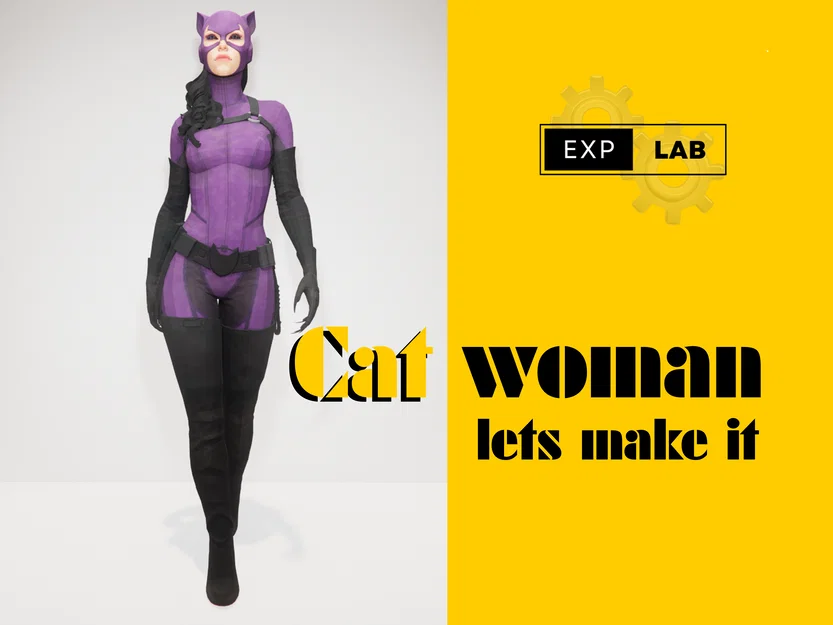 Mô hình 3D nhân vật Catwoman phong cách Low Poly ấn tượng - Image 1