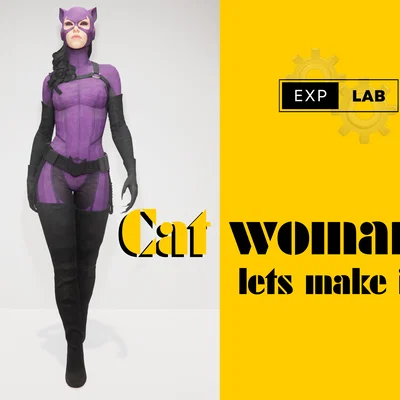 Mô hình 3D nhân vật Catwoman phong cách Low Poly ấn tượng