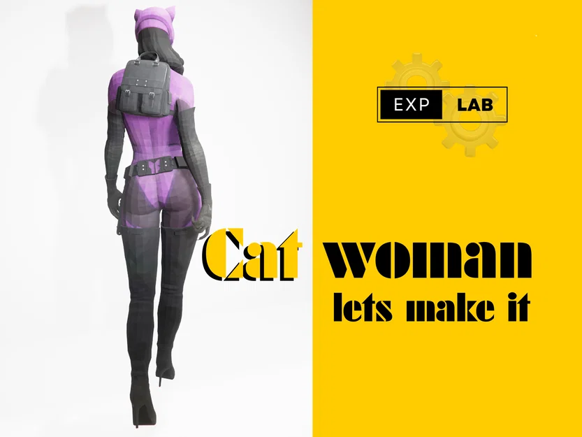 Mô hình 3D nhân vật Catwoman phong cách Low Poly ấn tượng - Image 2