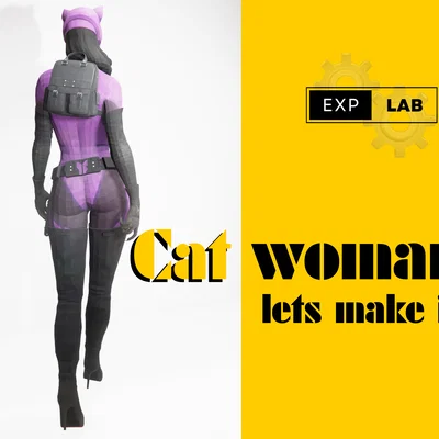 Mô hình 3D nhân vật Catwoman phong cách Low Poly ấn tượng