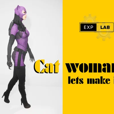 Mô hình 3D nhân vật Catwoman phong cách Low Poly ấn tượng