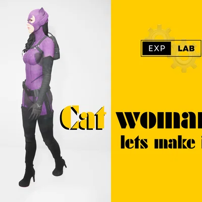 Mô hình 3D nhân vật Catwoman phong cách Low Poly ấn tượng