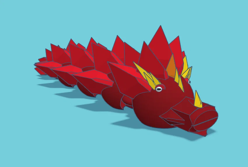 Mô hình rồng khớp nối linh hoạt (Articulated Dragon) - Print in place - Image 1