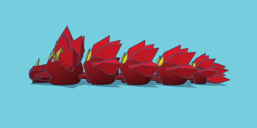 Mô hình rồng khớp nối linh hoạt (Articulated Dragon) - Print in place - Image 3