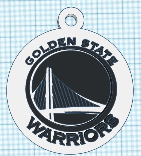 Móc khóa 3D hình logo Golden State Warriors độc đáo - Image 1
