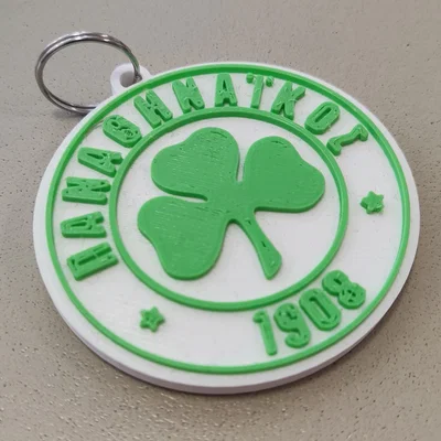 Móc khóa 3D logo đội thể thao Panathinaikos (PAO) độc đáo