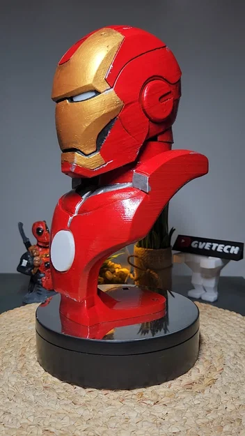 Mô hình tượng bán thân Iron Man tự lắp đèn LED cực chất - Image 4