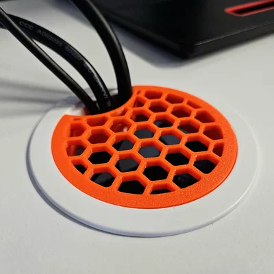 Nắp đậy lỗ luồn dây bàn làm việc họa tiết lục giác - In 3D siêu gọn