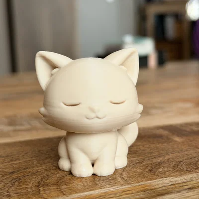Mèo Chibi Ngủ Gật | Dễ In | Không Cần Support | Tệp STL/3MF
