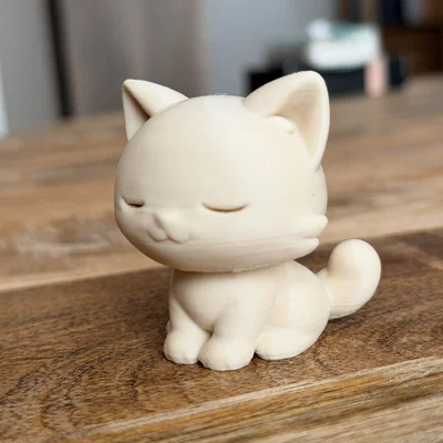 Mèo Chibi Ngủ Gật | Dễ In | Không Cần Support | Tệp STL/3MF