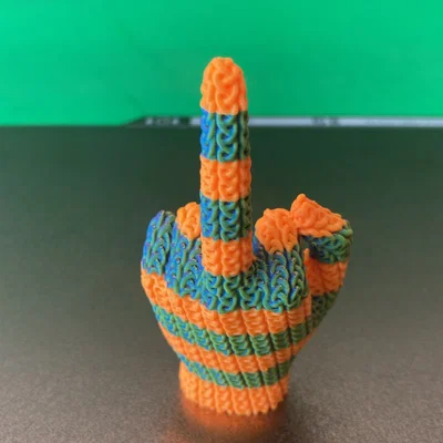 Mẫu Crochet Ngón Tay Giữa Dễ Thương (Cute Knitted) – 3D Print