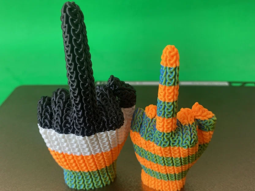 Mẫu Crochet Ngón Tay Giữa Dễ Thương (Cute Knitted) – 3D Print - Image 3