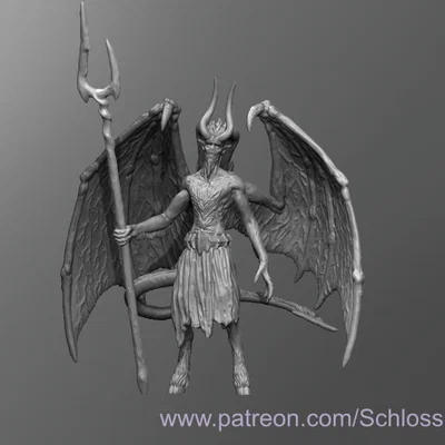 Mô hình Horned Devil 3D ấn tượng cho game D&D và tabletop