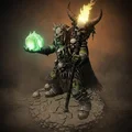 Bloodbound Realms – Orc – Bonefire Shaman, Phù thủy chiến trường (Mô hình STL 3D Dark Fantasy) - Thumbnail 2