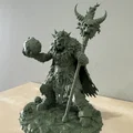 Bloodbound Realms – Orc – Bonefire Shaman, Phù thủy chiến trường (Mô hình STL 3D Dark Fantasy) - Thumbnail 5
