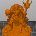 Bloodbound Realms – Orc – Bonefire Shaman, Phù thủy chiến trường (Mô hình STL 3D Dark Fantasy) - Thumbnail 8