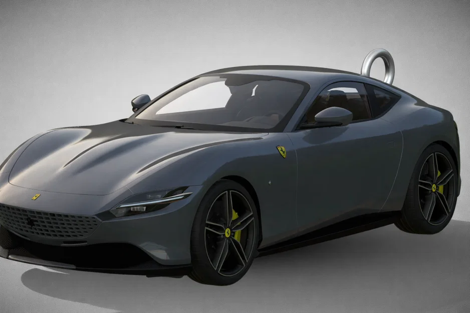 Móc khóa mô hình xe Ferrari Roma in 3D cực chất và tinh tế - Image 1