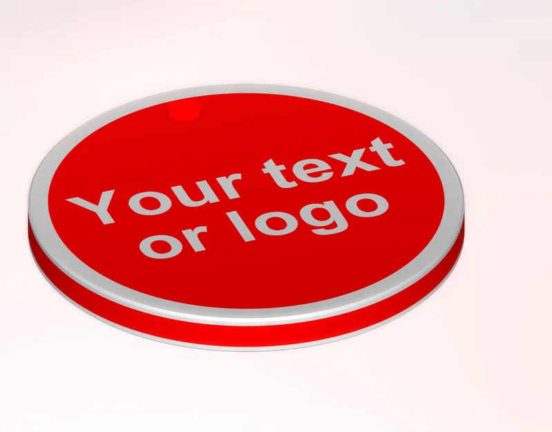 Móc khóa hai mặt tùy chỉnh logo hoặc văn bản - Thiết kế đơn giản - Image 1