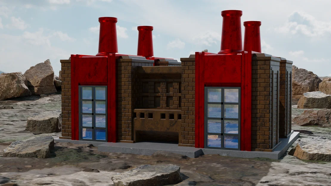 Mô hình Nhà máy điện (Power Plant Building) - Cảm hứng Red Alert - Image 4