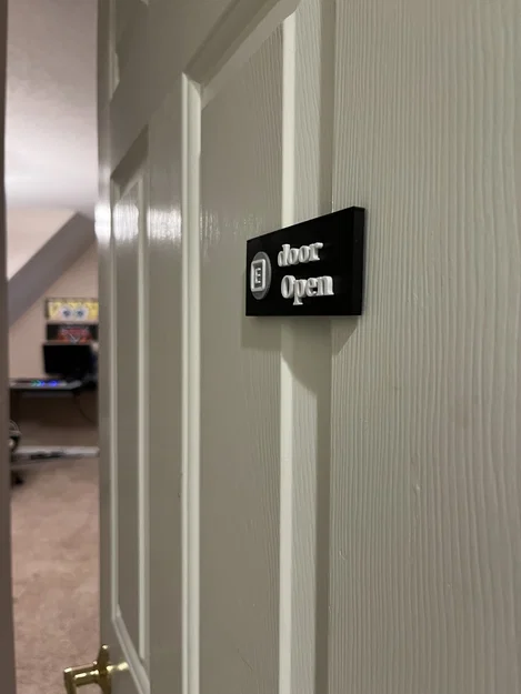 Biển báo trang trí cửa "E to Open" phong cách Roblox 3D - Image 3