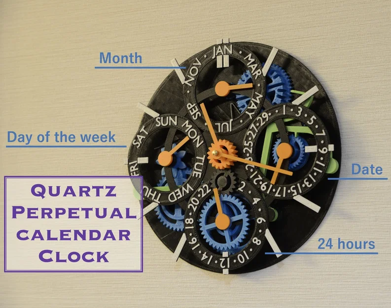 Đồng hồ treo tường lịch vạn niên chạy máy Quartz (Quartz-movement Based Perpetual Calendar Clock) - Image 2