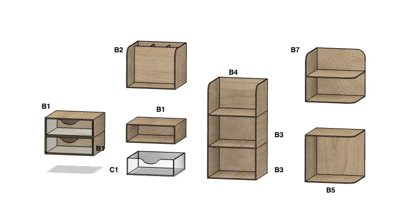 Bộ kệ để đồ đa năng ORGANIZER GT556 tiện lợi cho góc làm việc - Image 3