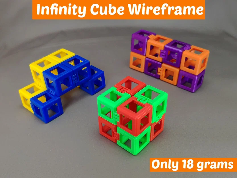 Infinity Cube Fidget Wireframe - Mẫu Khối Vô Cực Dạng Khung - Image 1