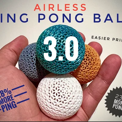 Mô hình quả bóng Ping Pong Airless 3.0 in 3D độc đáo