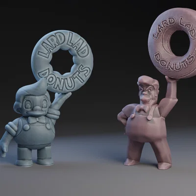 Mô hình 3D Lard Lad Boy và phiên bản ma quái cho fan The Simpsons
