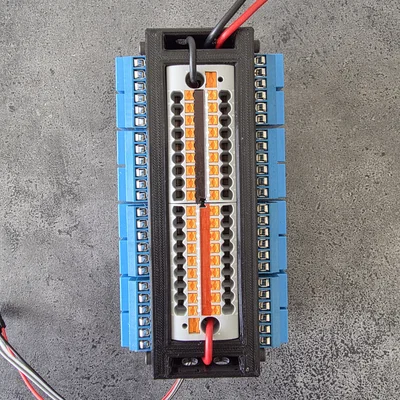Giá gắn DIN rail 2x module relay 8 kênh + PTFIX terminal block I2C