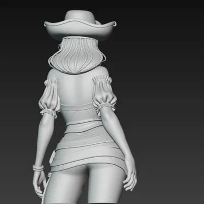 Mô hình tượng bán thân nữ cướp biển (Female Pirate Bust) in 3D đẹp mắt