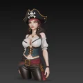 Mô hình tượng bán thân nữ cướp biển (Female Pirate Bust) in 3D đẹp mắt - Thumbnail 5