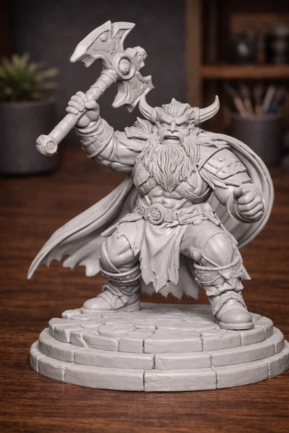 Chiến binh Dwarf – Mô hình Dwarf Fantasy cầm búa phong cách DnD - Image 1