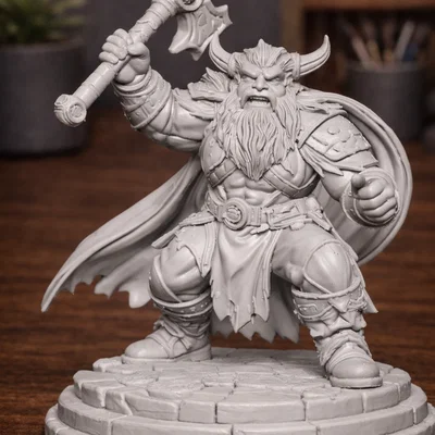 Chiến binh Dwarf – Mô hình Dwarf Fantasy cầm búa phong cách DnD