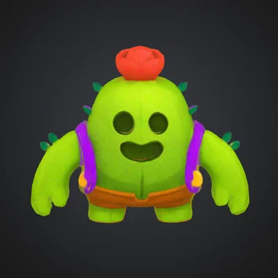 Mô hình 3D nhân vật Spike trong Brawl Stars cực đáng yêu