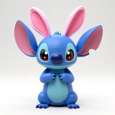 Mô hình 3D Easter Stitch đội tai thỏ siêu đáng yêu