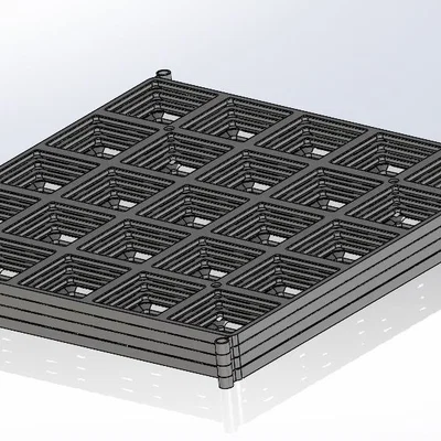 Đế Gridfinity 5x5 dạng Stack, tối ưu cho in đơn vật liệu