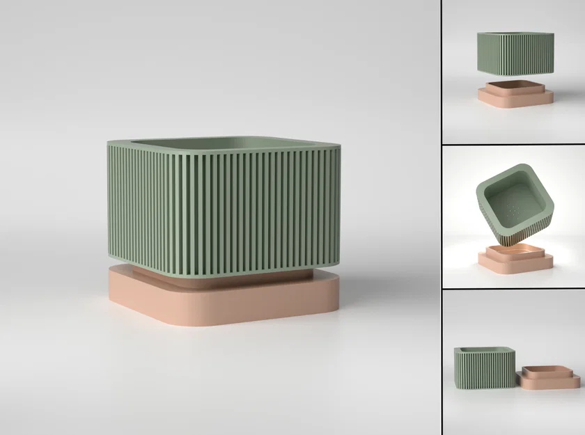 Chậu Cây 3D Tích Hợp Bình Chứa Nước Hiện Đại - Image 1