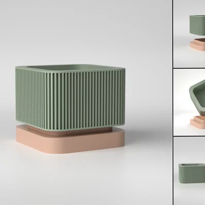 Chậu Cây 3D Tích Hợp Bình Chứa Nước Hiện Đại