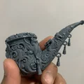 Tẩu hút thuốc TRANG TRÍ tự đứng, hoa văn ornate, có tua rua - Thumbnail 5