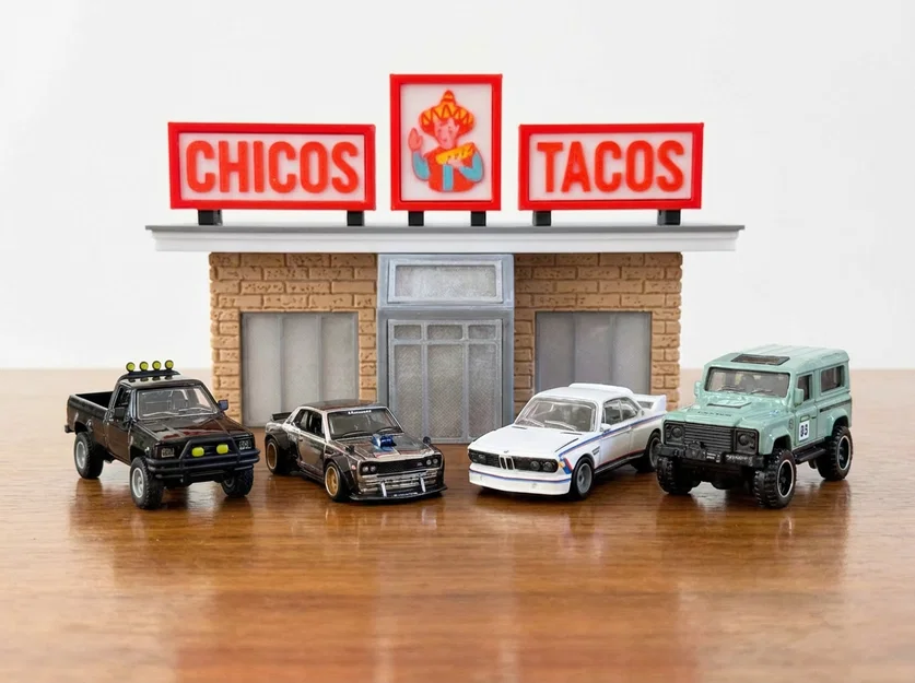 Mô hình diorama tiệm ăn Chicos Tacos tỷ lệ 1/64 độc đáo - Image 2