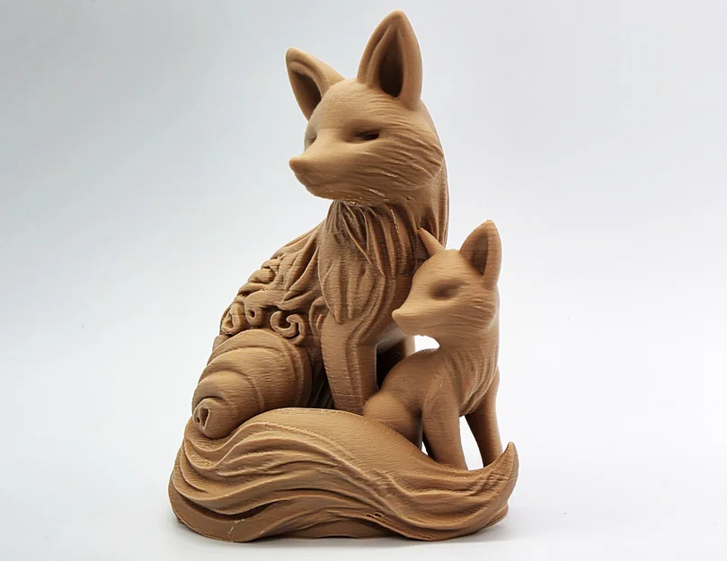 Mô hình 3D Cáo mẹ và Cáo con điêu khắc gỗ tinh xảo - Image 6