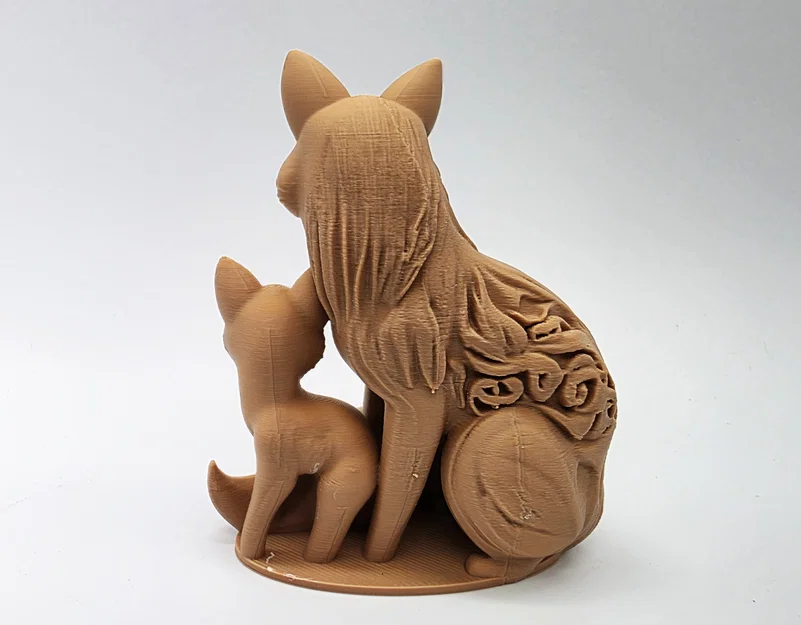 Mô hình 3D Cáo mẹ và Cáo con điêu khắc gỗ tinh xảo - Image 7