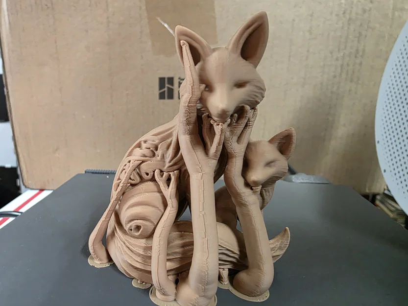 Mô hình 3D Cáo mẹ và Cáo con điêu khắc gỗ tinh xảo - Image 9