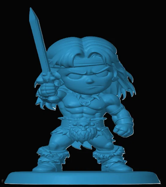 Mô hình Conan the Barbarian phiên bản Chibi đáng yêu cho in 3D - Image 1