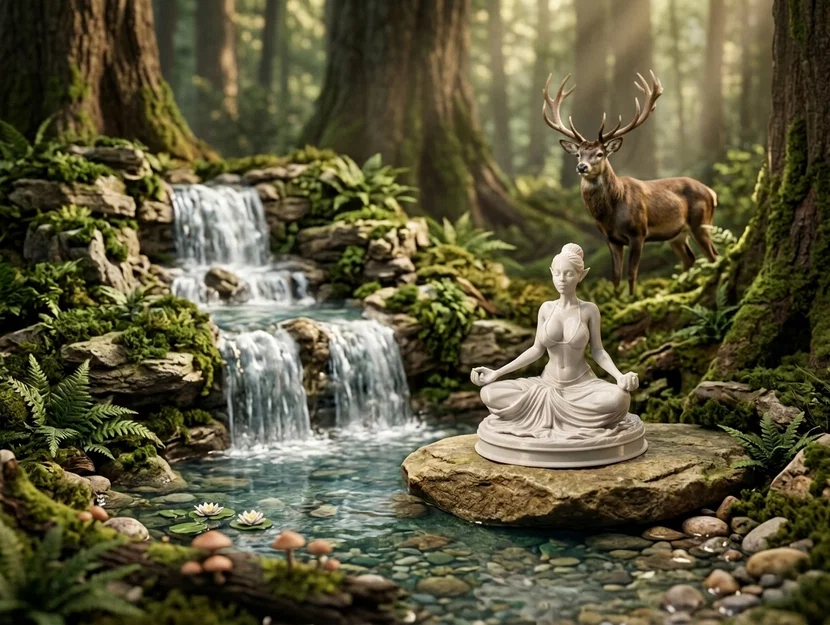 Zen Elf Muse – Tượng Nàng Elf Thiền Định & An Nhiên - Image 1