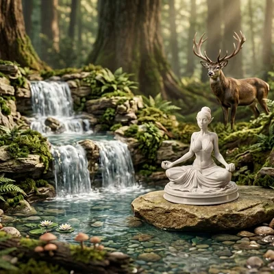 Zen Elf Muse – Tượng Nàng Elf Thiền Định & An Nhiên