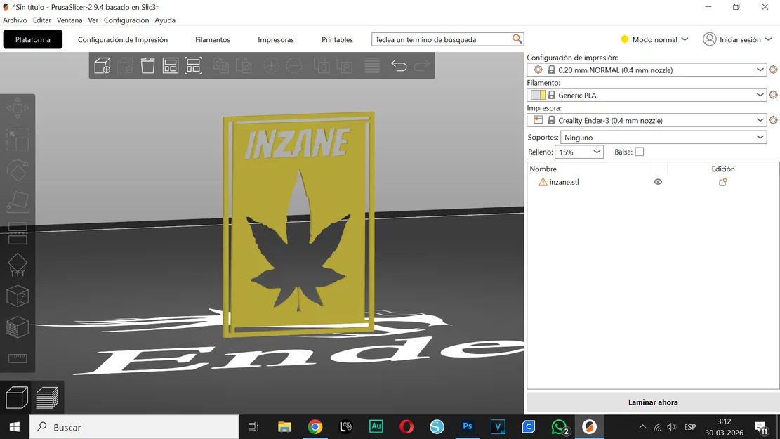 Mẫu Stencil Weed Inzane 3D độc đáo cho in 3D - Image 1